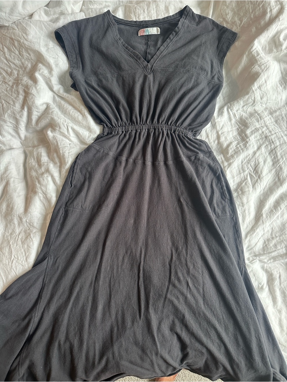 FP Beach Marlow Maxi V‑Neck Midi Dress with Elastic Waist